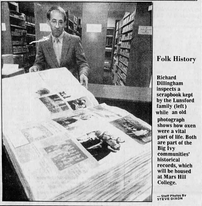 1998 Richard S. Dillingham Asheville Museum of History